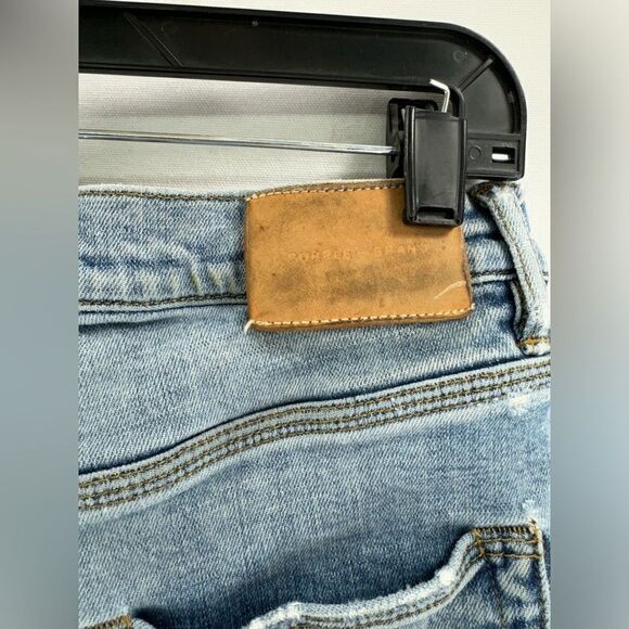 Purple Ripped Distressed Paint Spatter Skinny Jeans- Size 33" x 32" - Picture 7 of 16